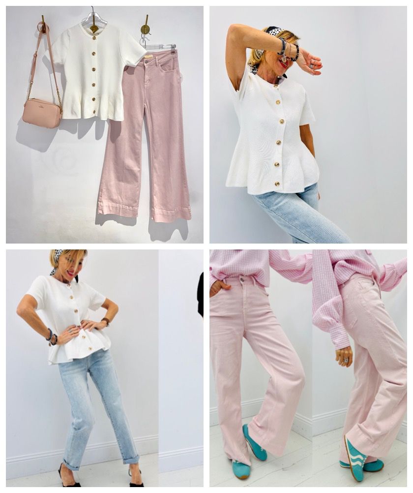 Top Peplum Branco com Botões Dourados