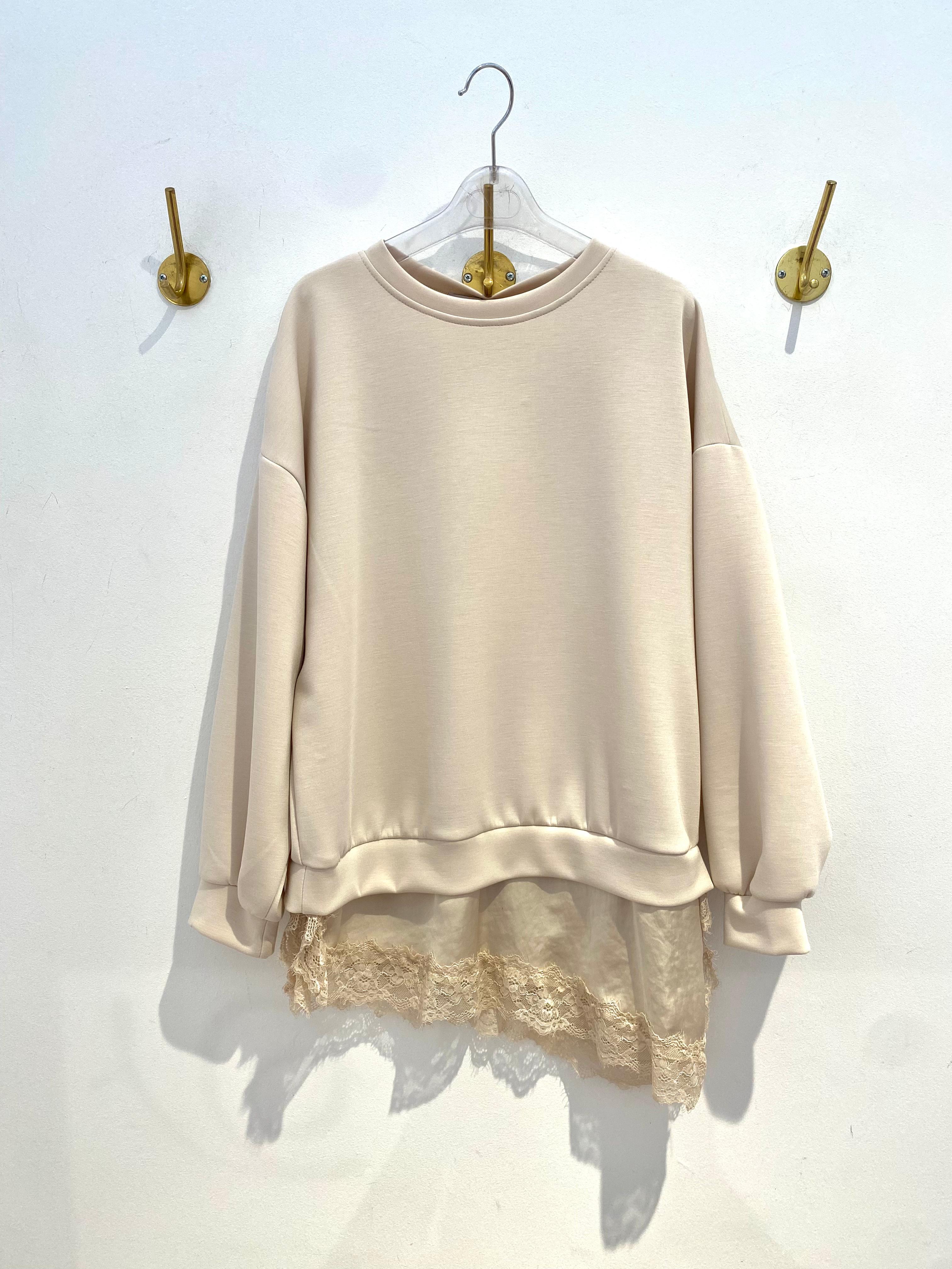 Sweat Bege c/ Renda