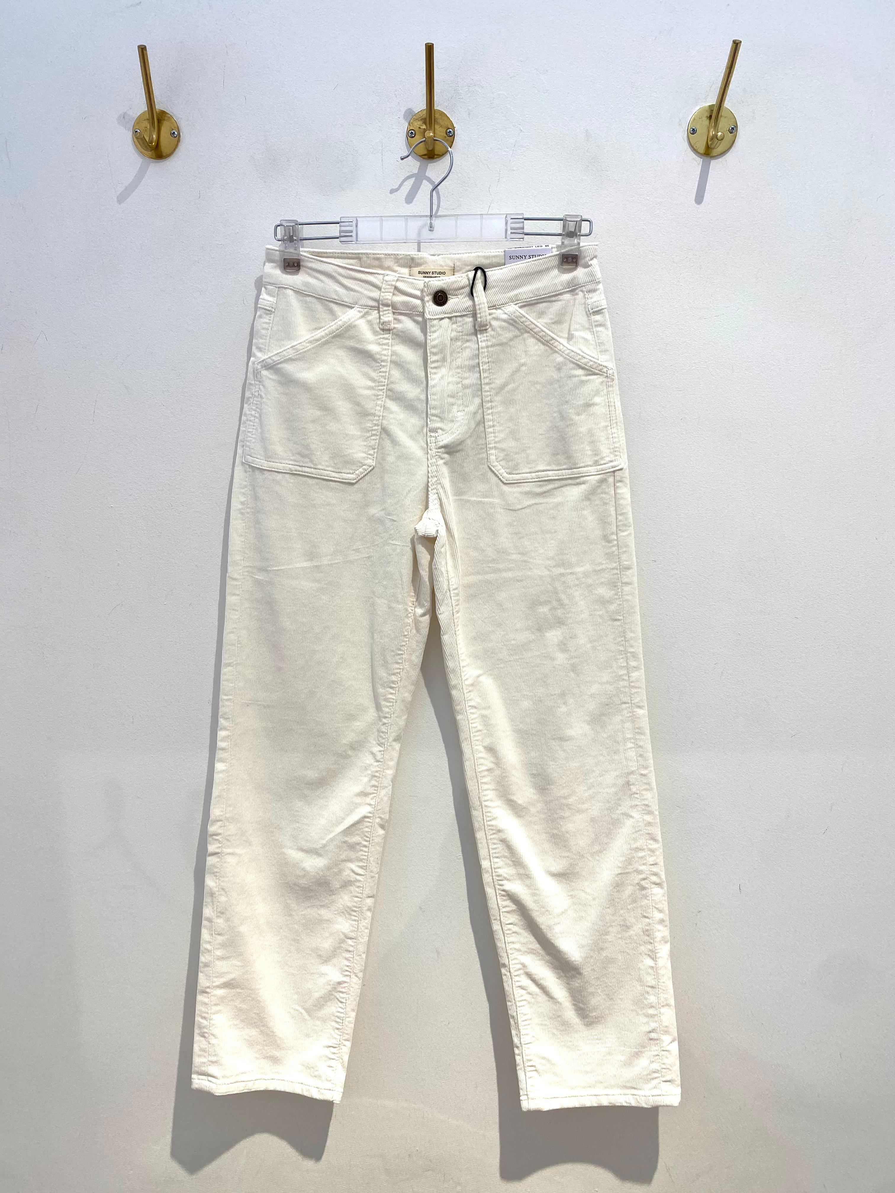 Calça bombazine marfim