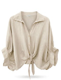 Camisa Linho Bege — Oversize