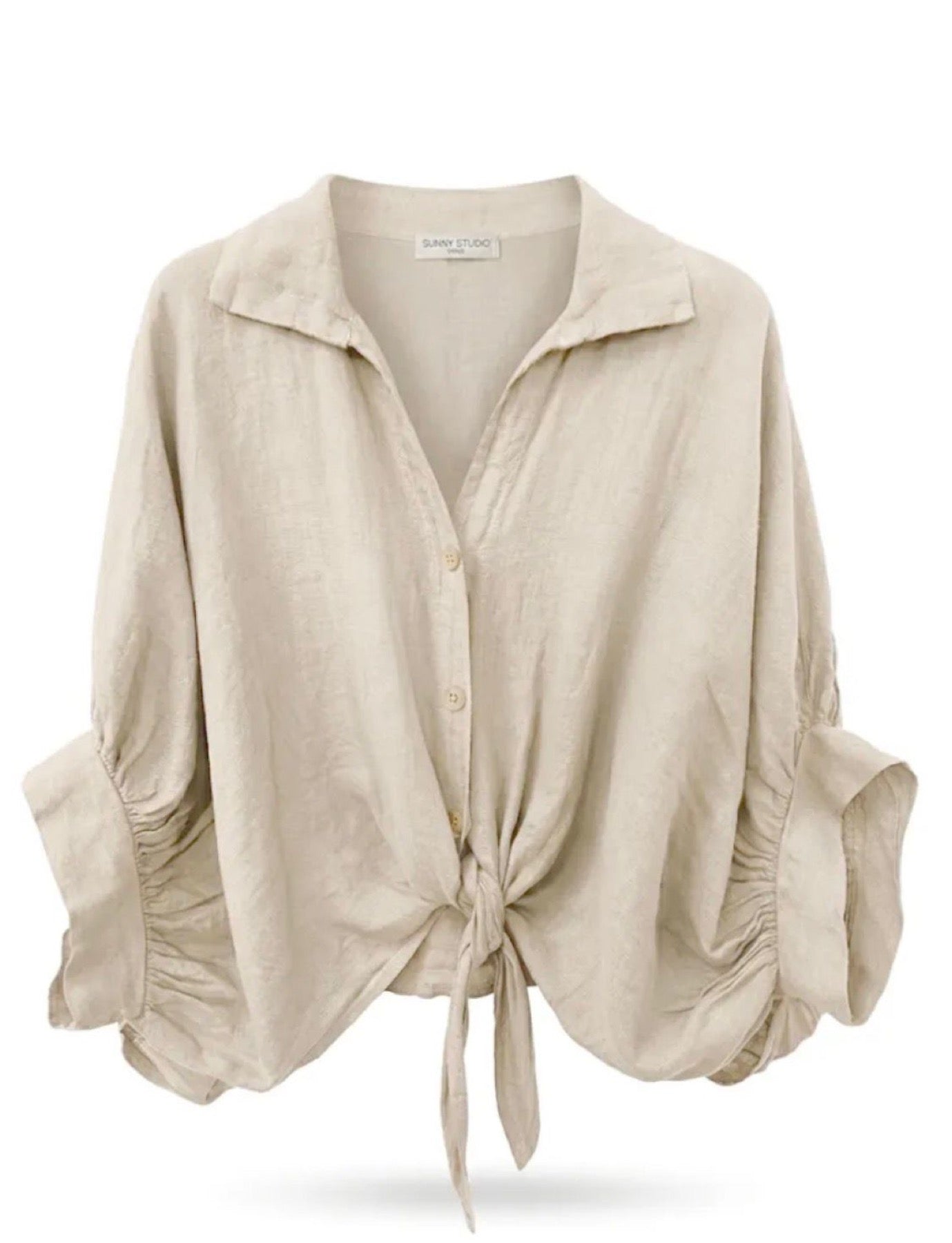 Camisa Linho Bege — Oversize