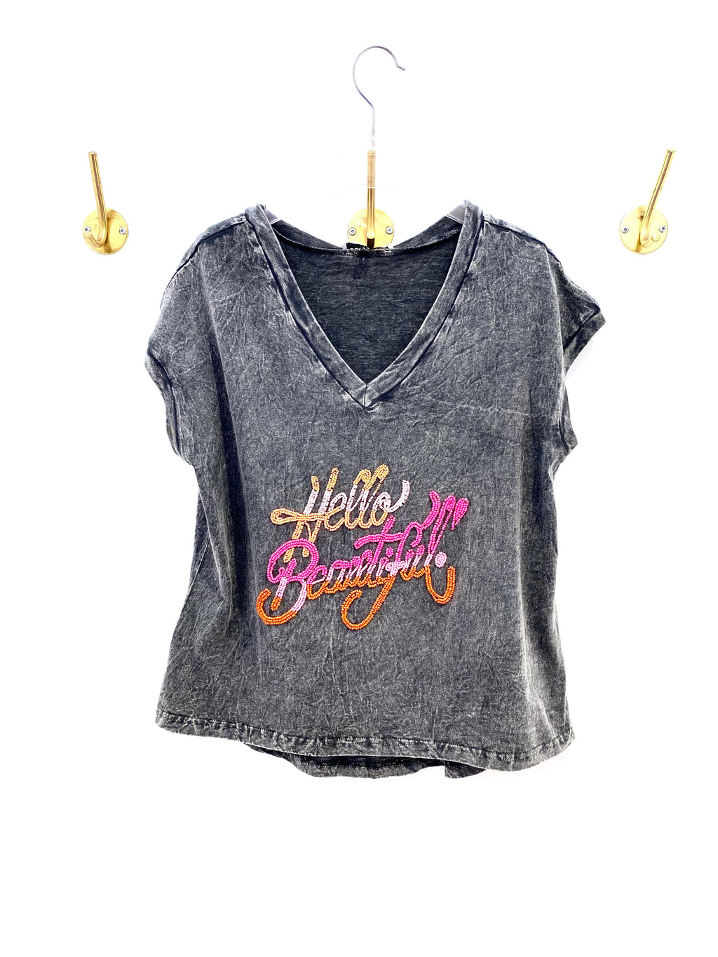 T-Shirt cinza bordada