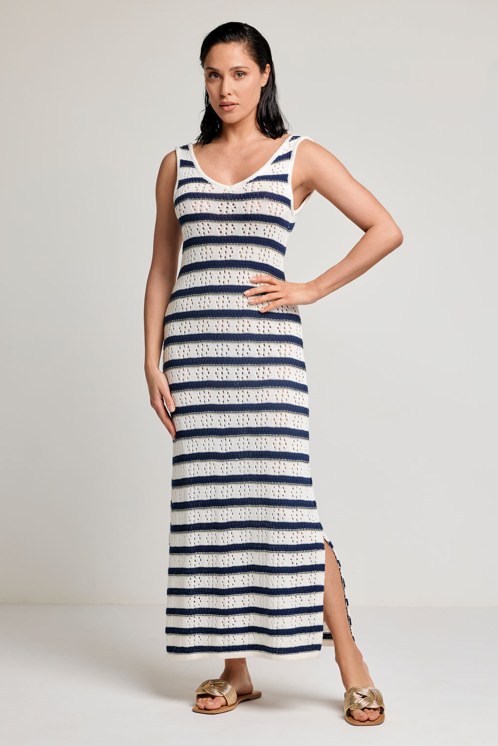 Vestido comprido sem mangas Nicole (Multicolour)