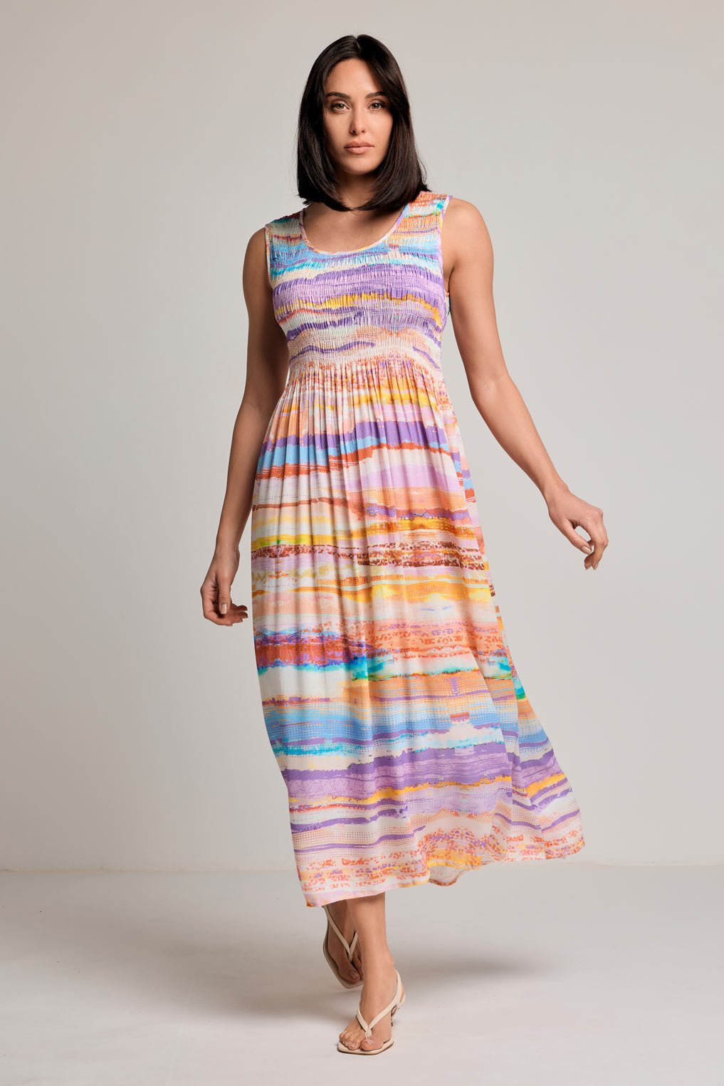 Vestido comprido sem mangas Kate (Multicolour)
