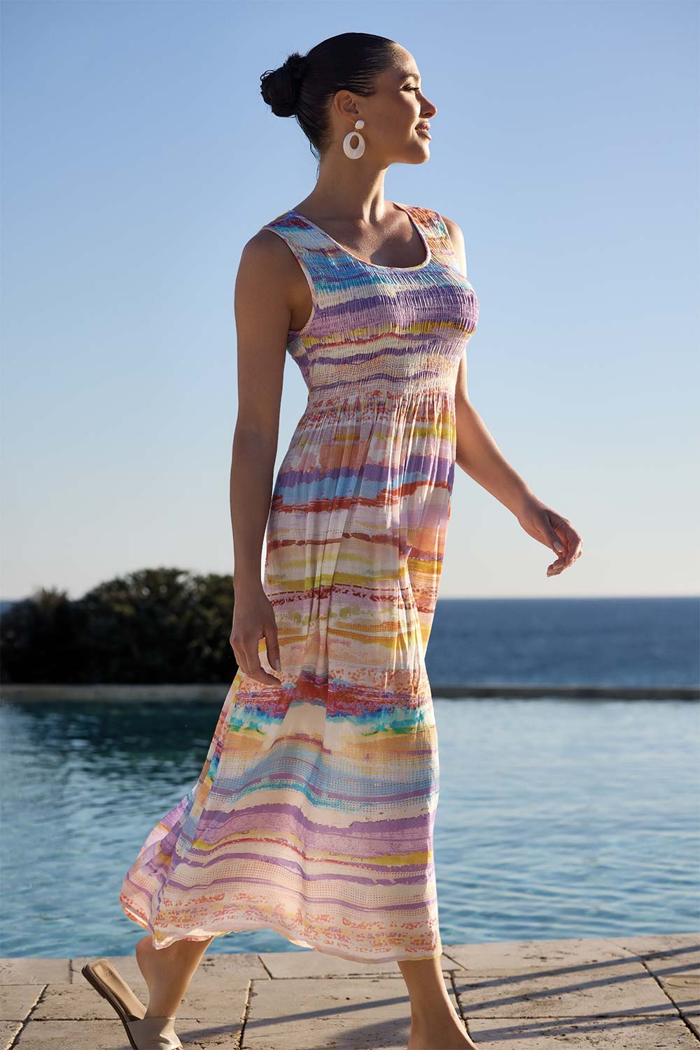 Vestido comprido sem mangas Kate (Multicolour)