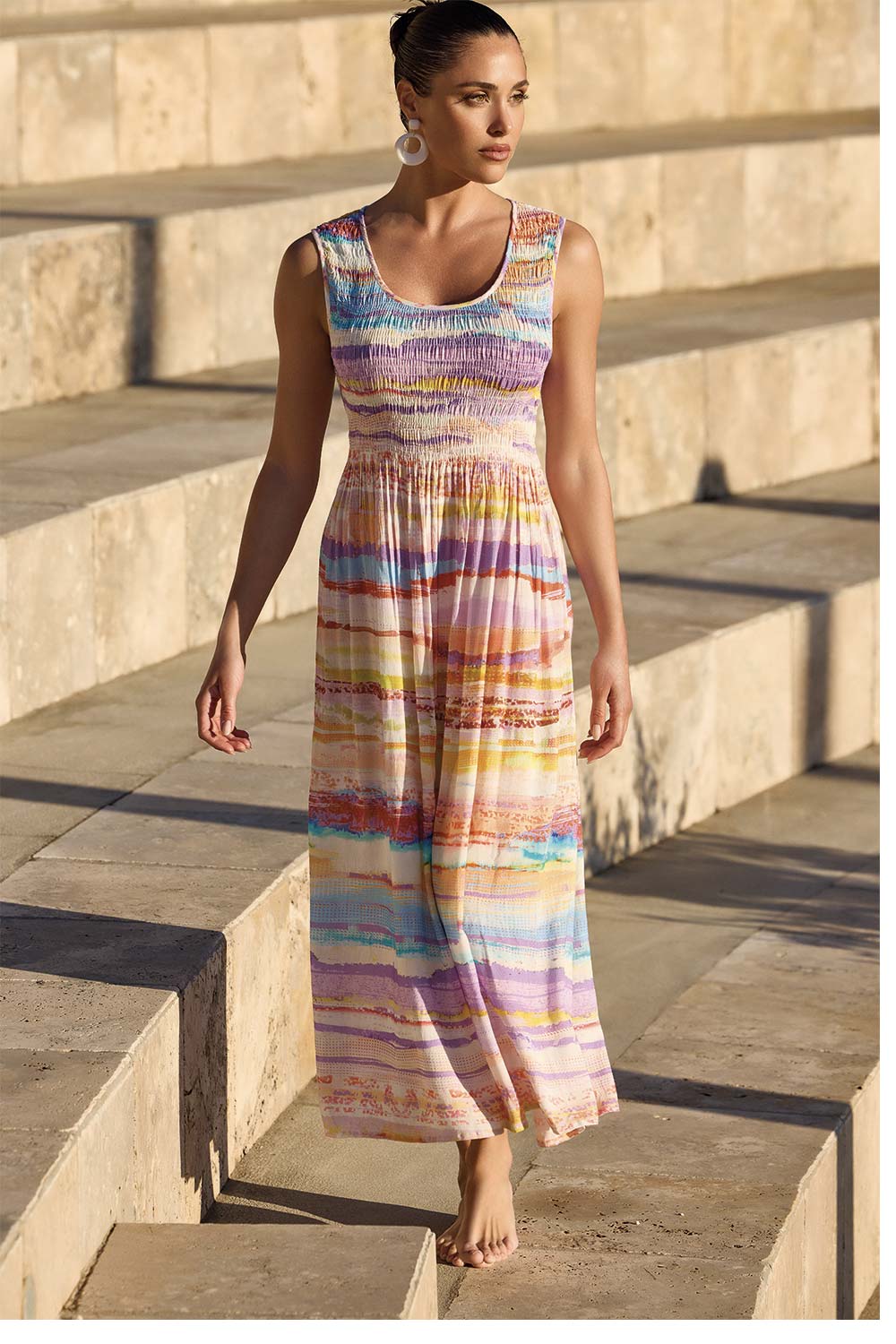 Vestido comprido sem mangas Kate (Multicolour)