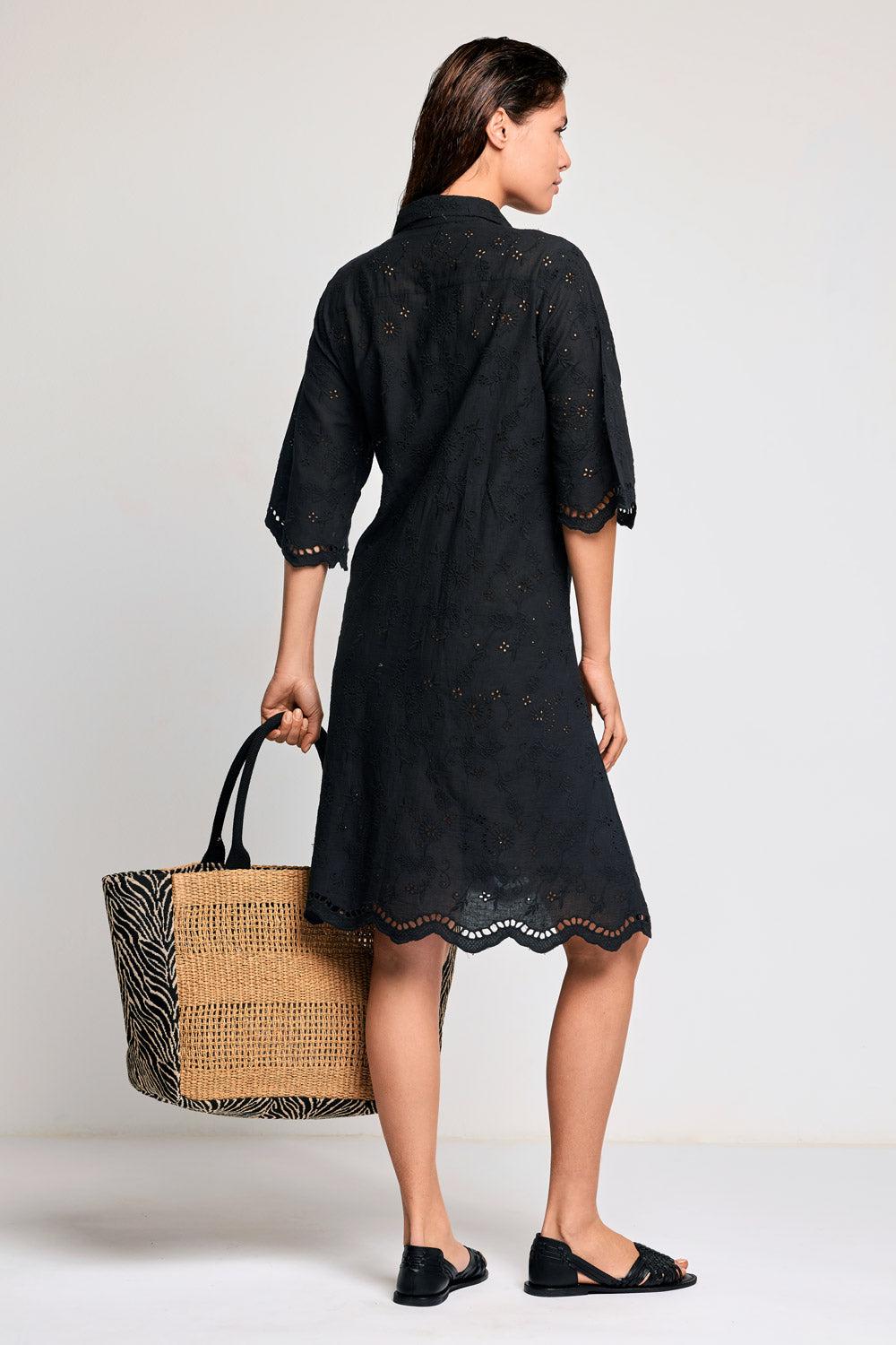 Vestido camisa com mangas a 3/4 Romina (White)
