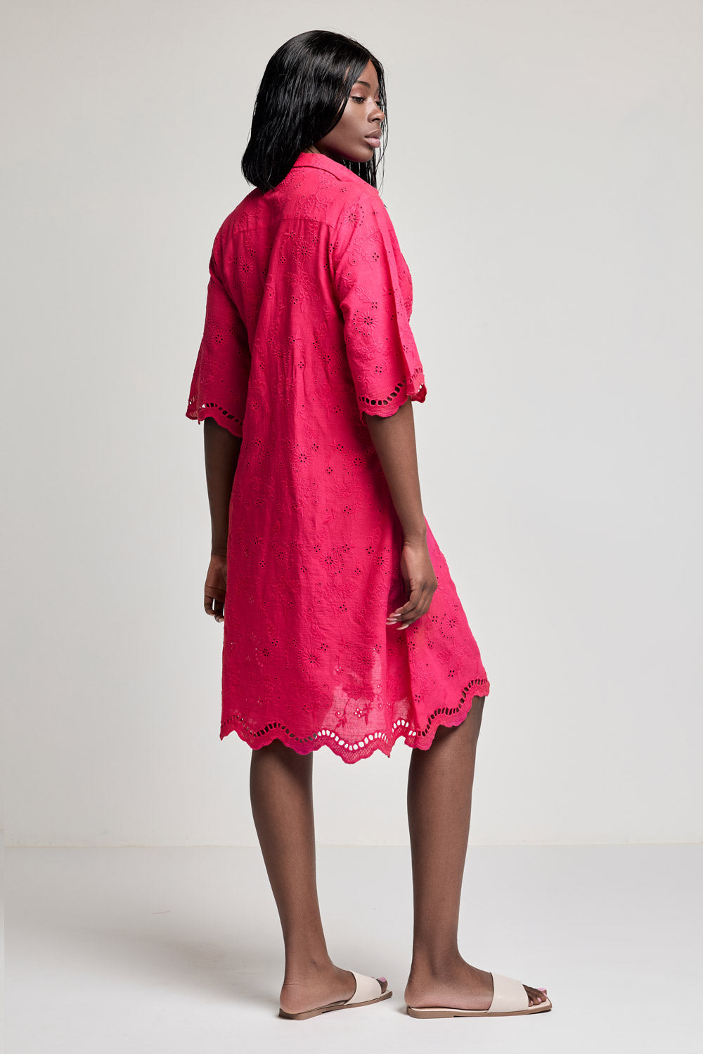 Vestido camisa com mangas a 3/4 Romina (White)