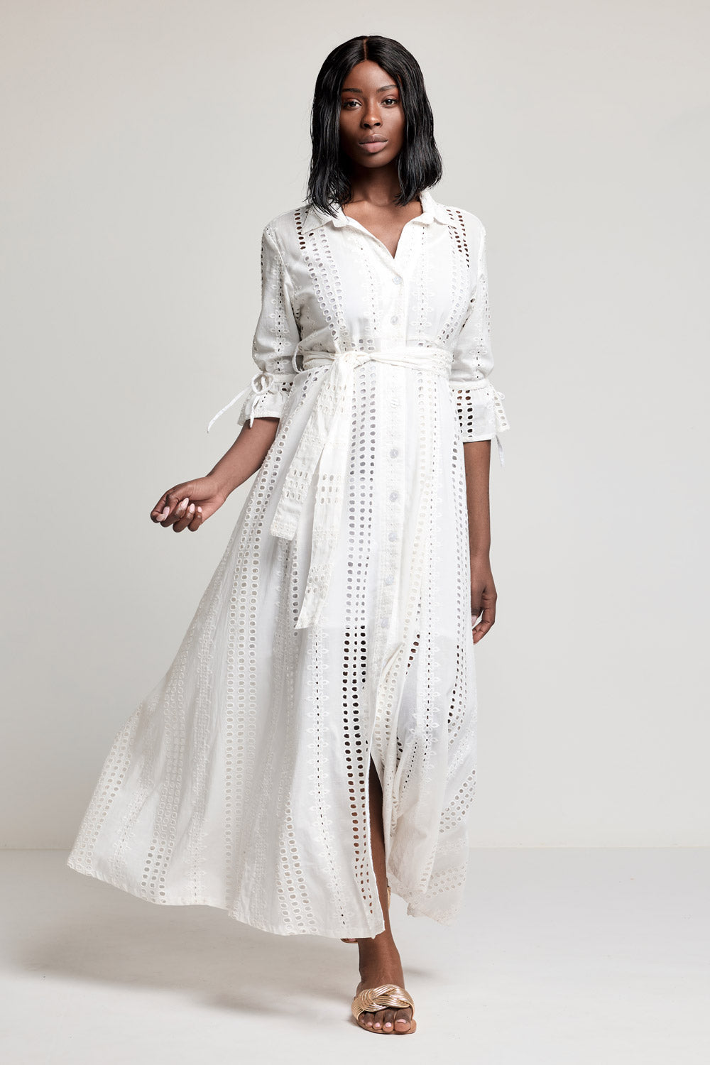 Vestido camisa comprido Camilla (White)