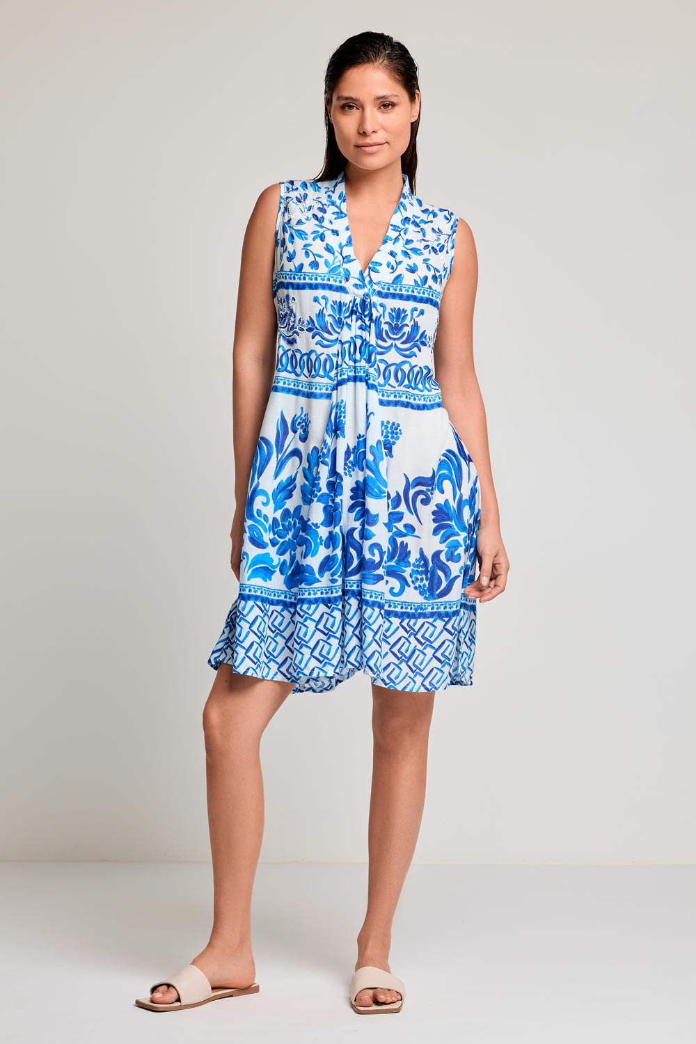 Vestido camisa sem mangas Malibu (Multicolour)