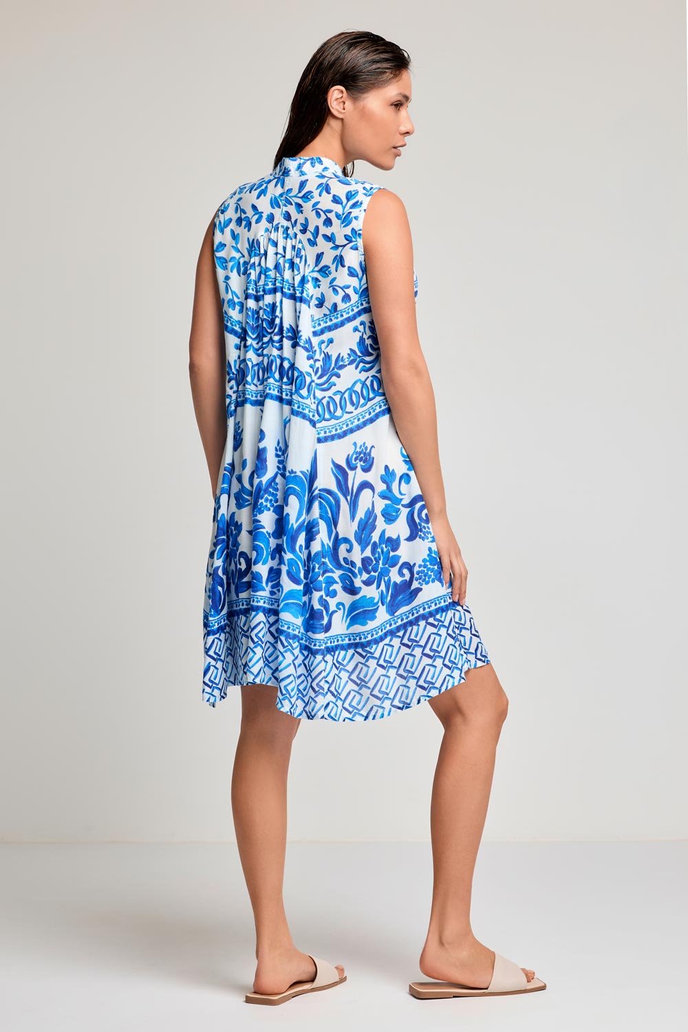 Vestido camisa sem mangas Malibu (Multicolour)