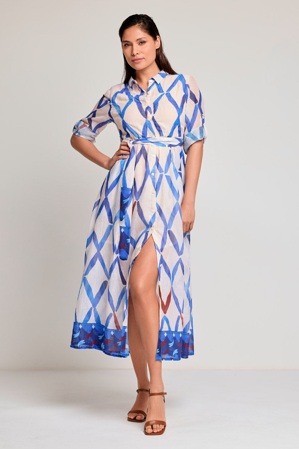 Vestido camisa comprido Ines (Green)