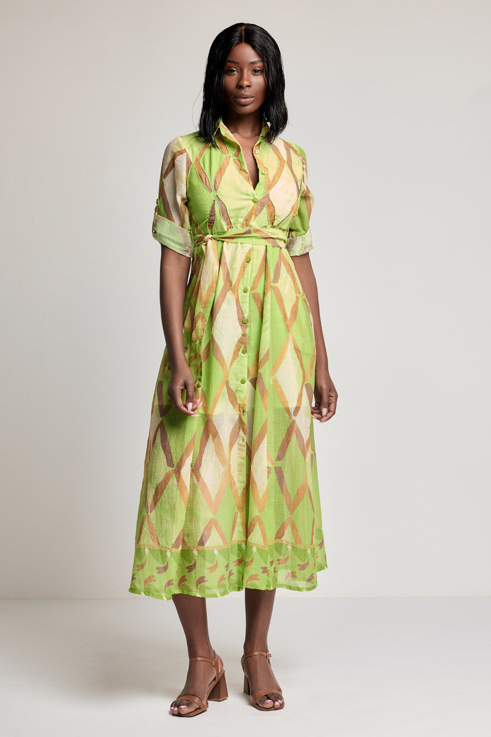 Vestido camisa comprido Ines (Green)