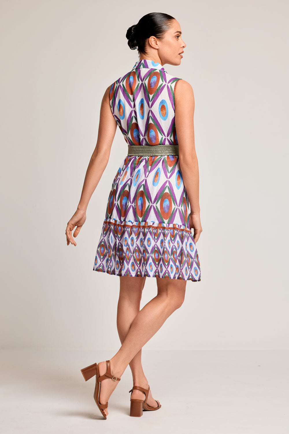 Vestido camisa sem mangas Tabita (Multicolour)
