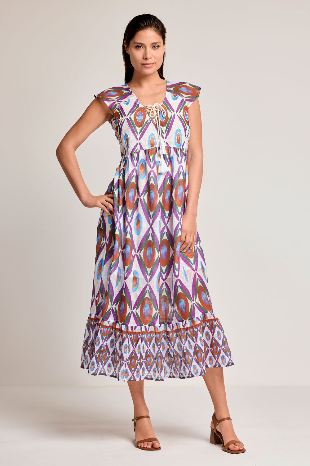 Vestido comprido sem mangas Gia (Multicolour)