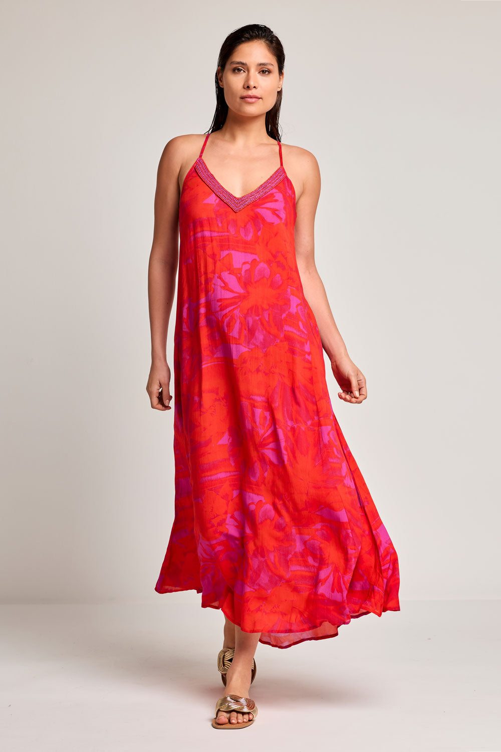 Vestido comprido com spalline Miri (Multicolour)