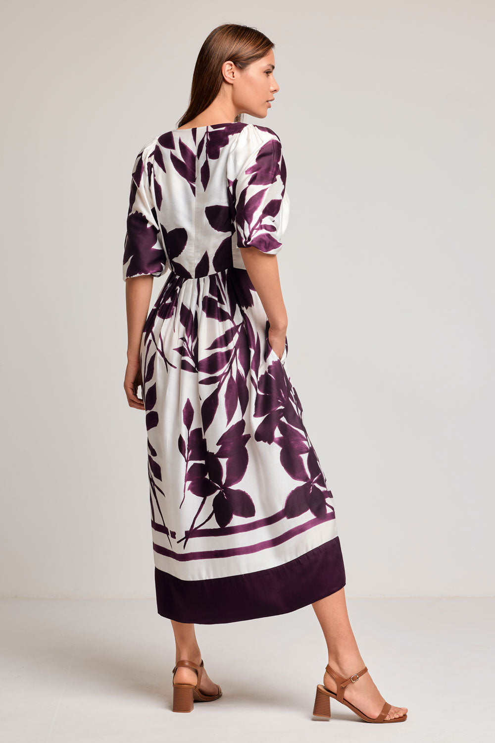 Vestido com mangas a tufadas Emma (Multicolour)