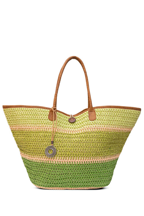 Bolsa de praia grande a ombro Parisa (Lime)