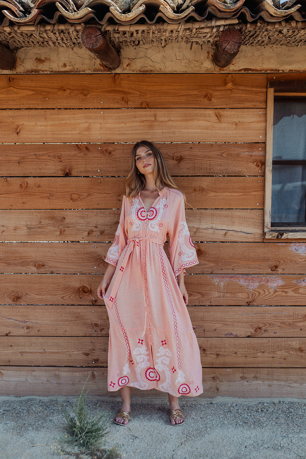 Lula Pink — Vestido Longo Manga