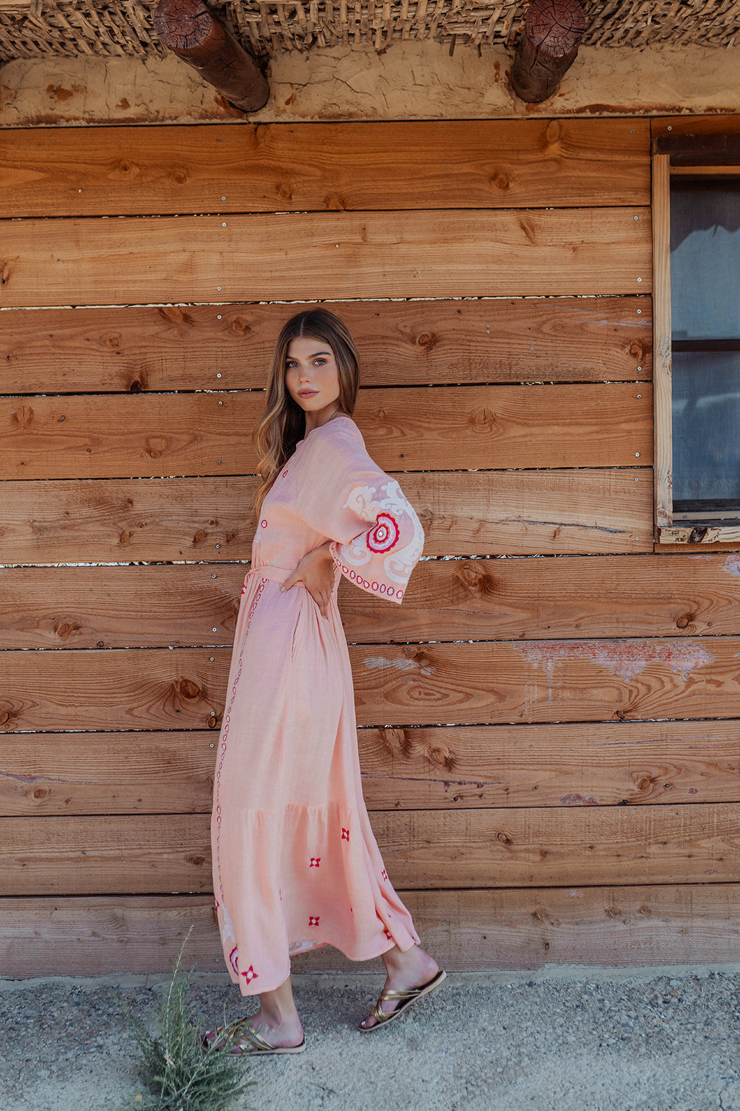 Lula Pink — Vestido Longo Manga