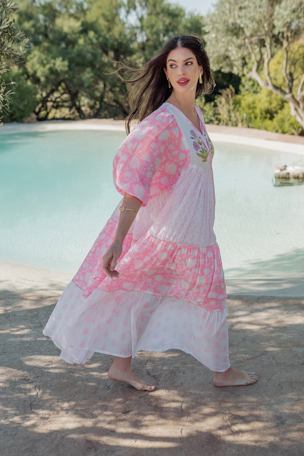 Amber Pink Neon — Vestido Longo