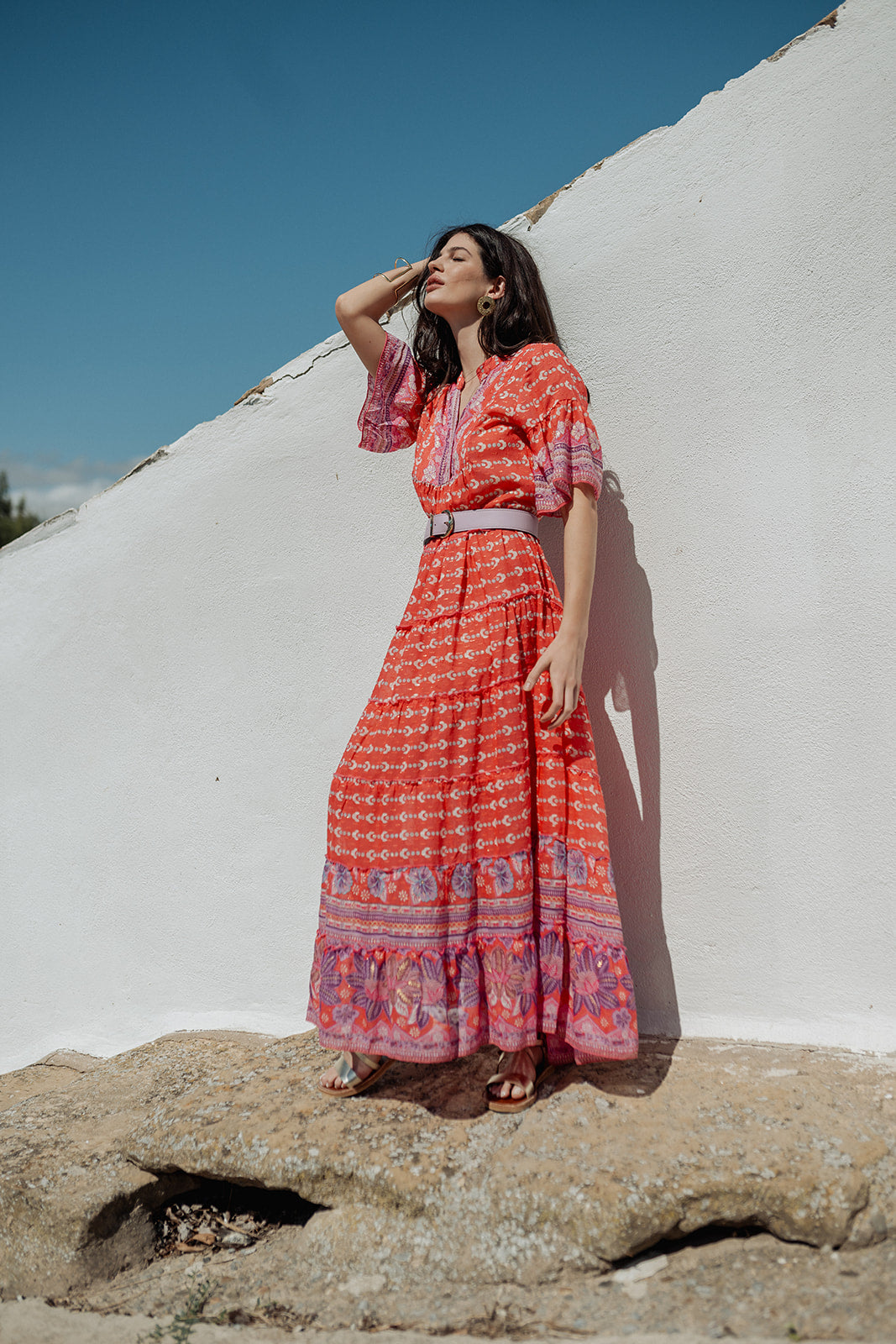 Curacao Red — Vestido Longo