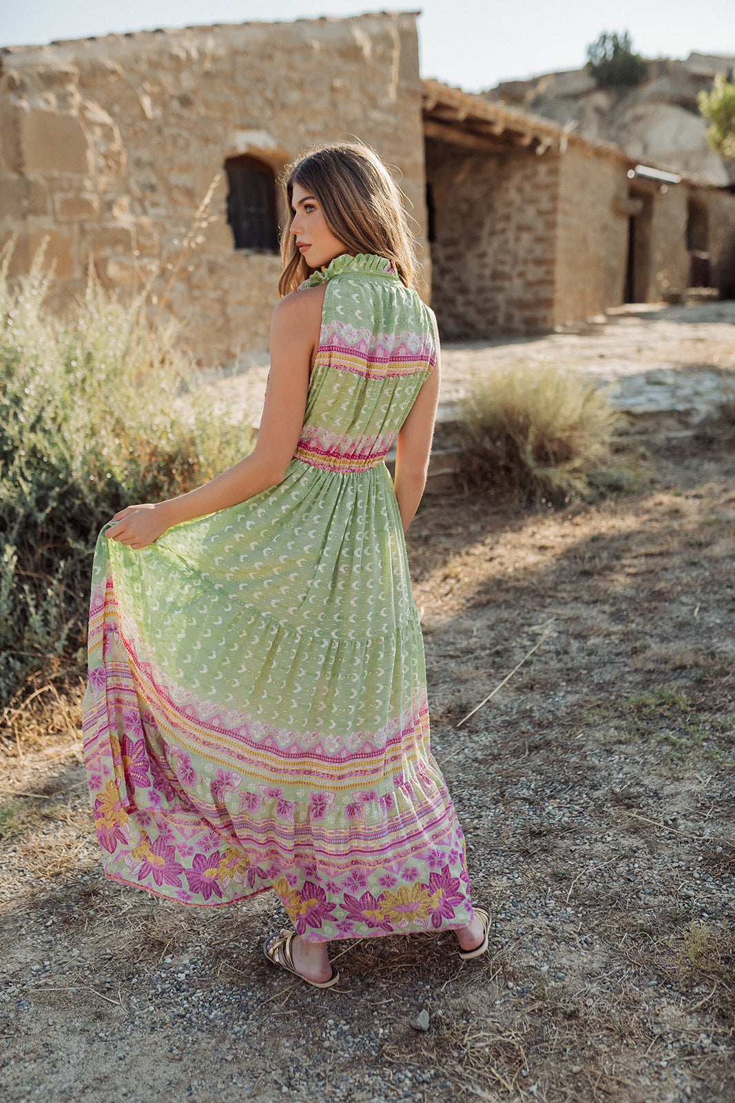 Curacao Green — Vestido Longo (sem mangas)