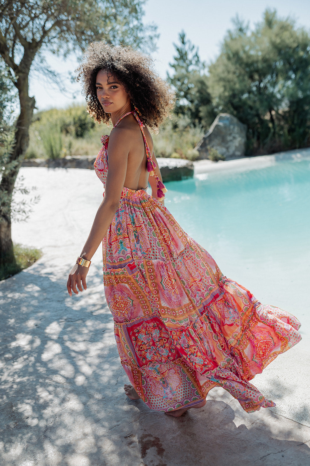Maui Orange — Vestido Longo