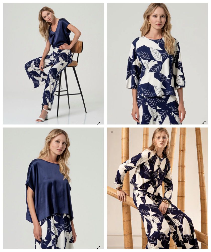 Conjunto Folhas Azul Marinho Surkana