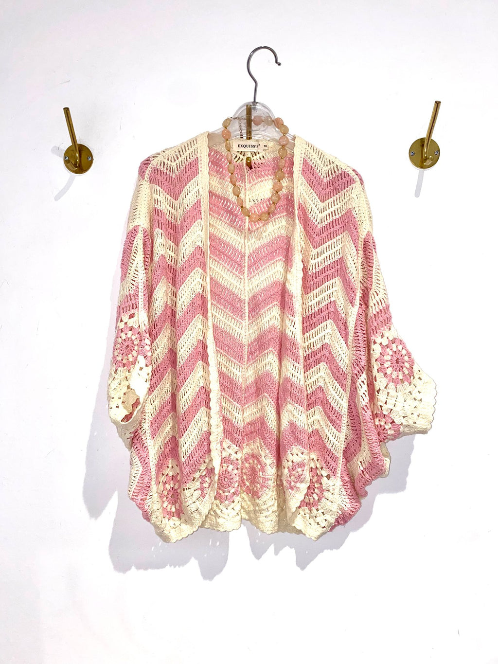 Kimono Crochet Rosa — original