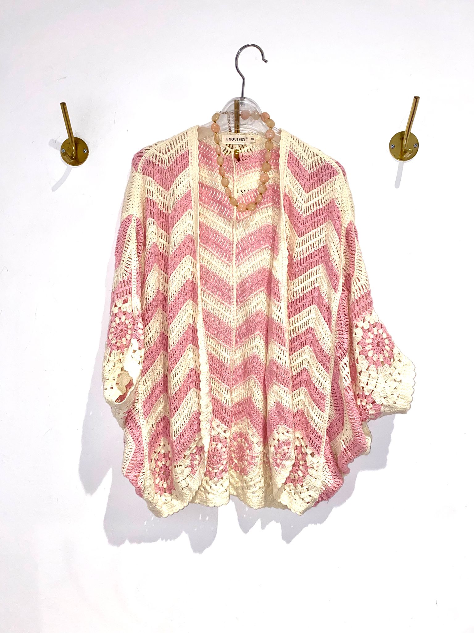 Kimono Crochet Rosa — original