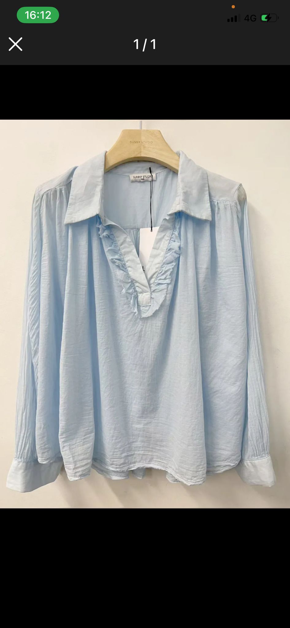 Blusa com Folhos Azul — original