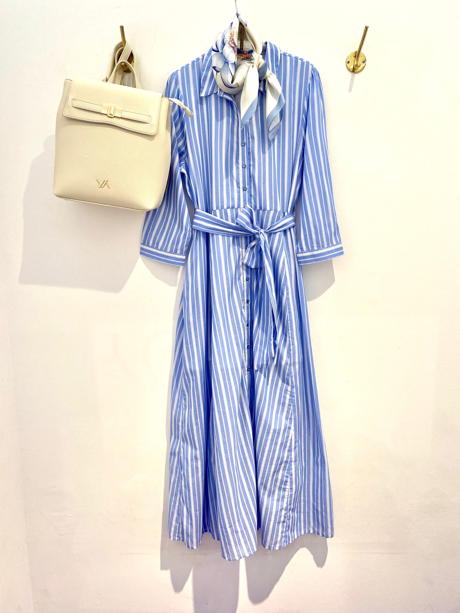 Vestido Camisa Riscas Azul — original