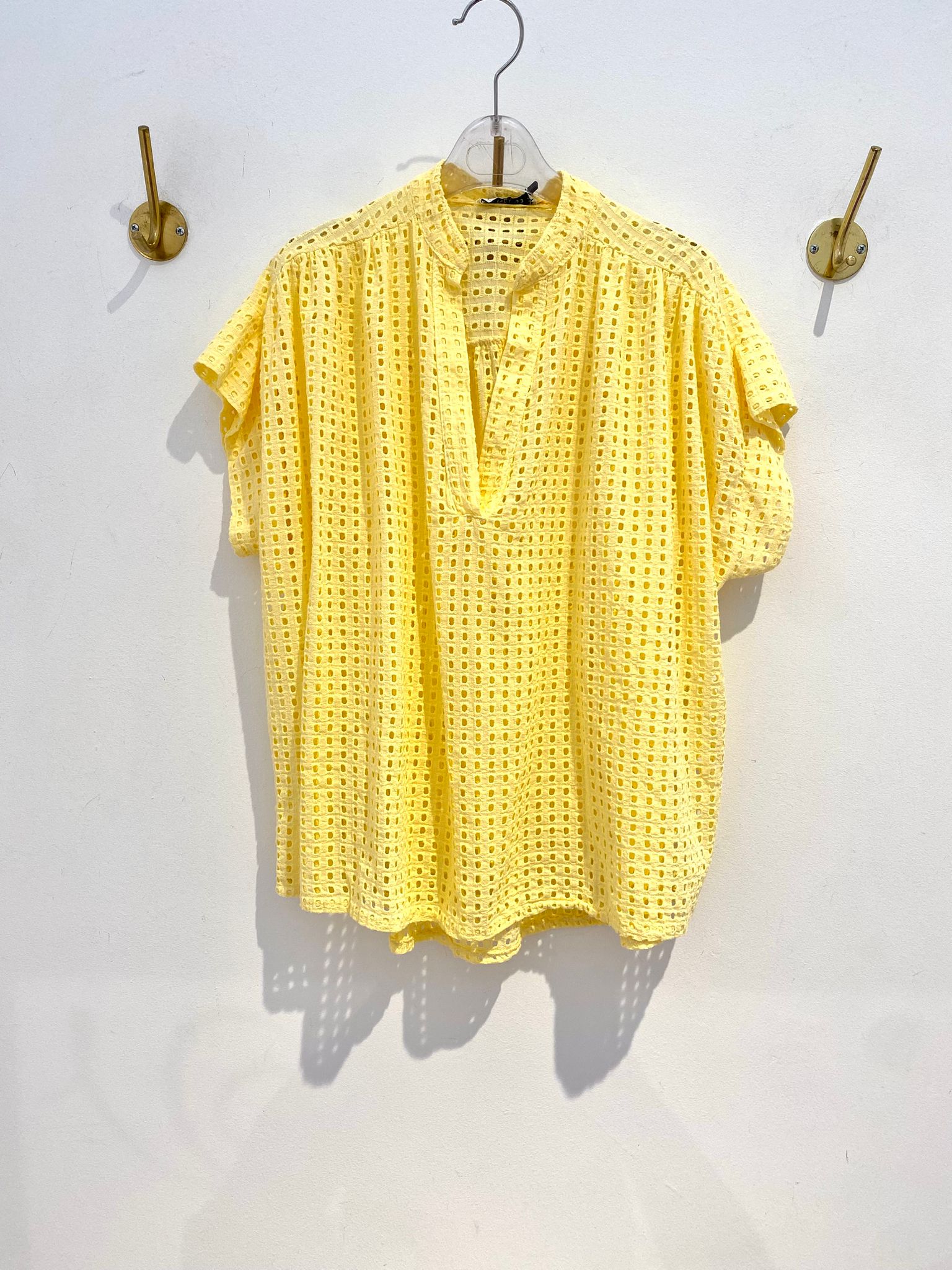 Blusa Amarela Broderie Anglaise