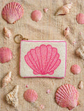 Carteira Miçangas Concha Rosa
