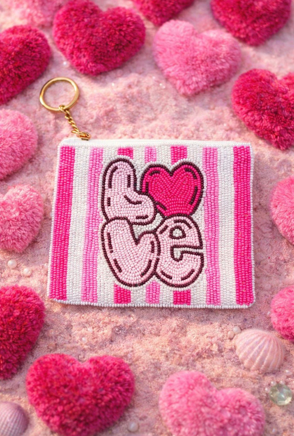 Carteira Miçangas Love Riscas