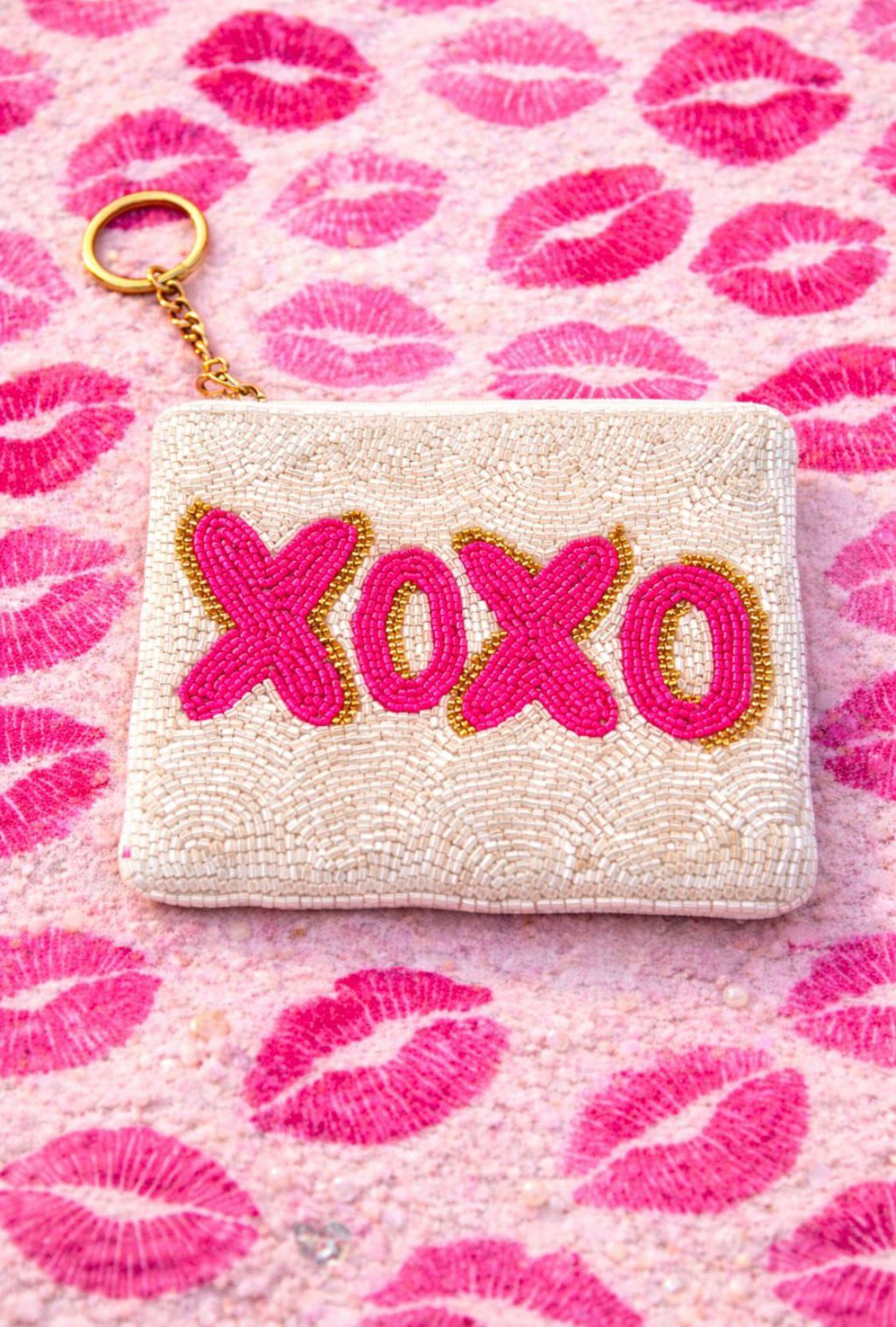 Carteira Miçangas XOXO Rosa