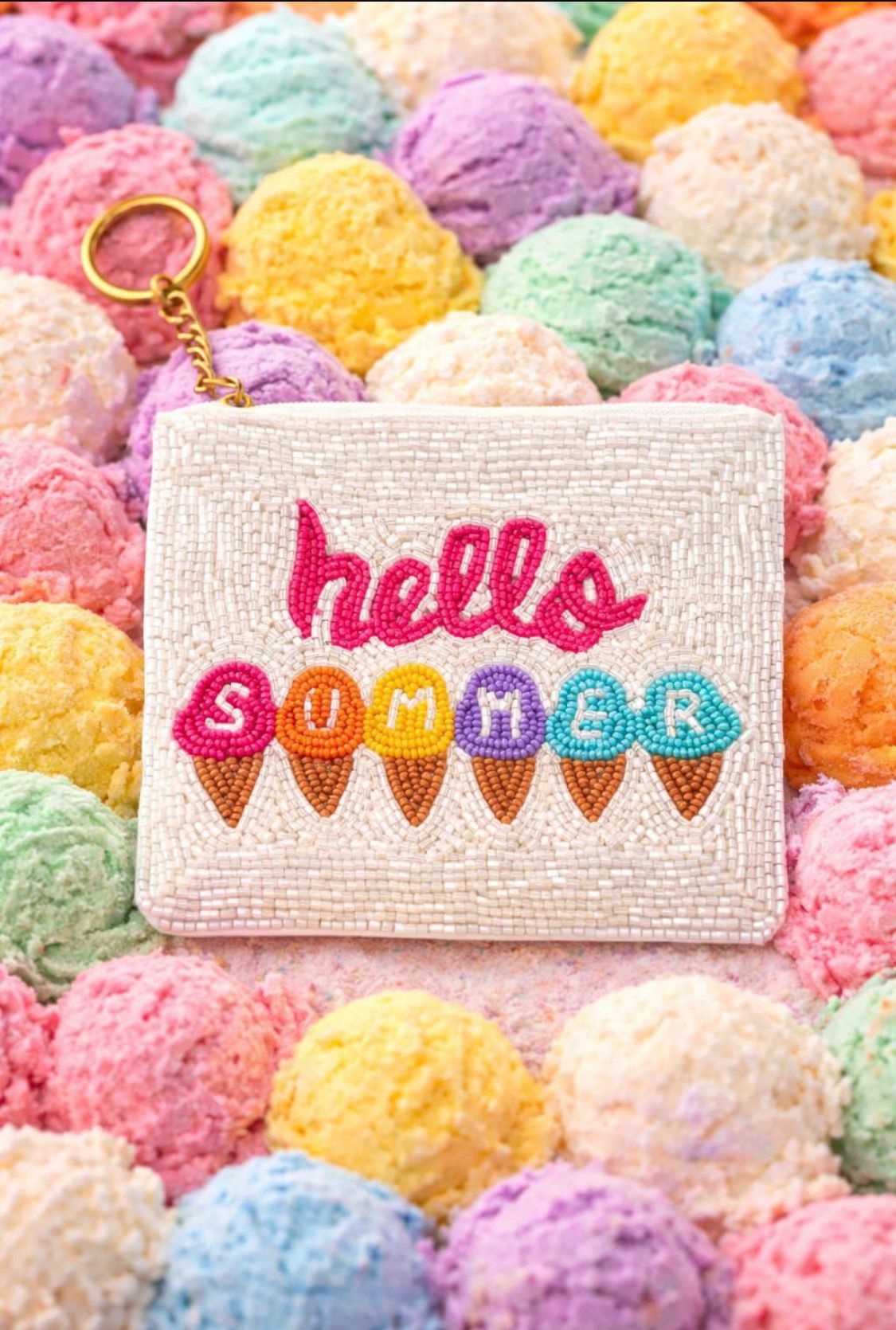 Carteira Miçangas Hello Summer