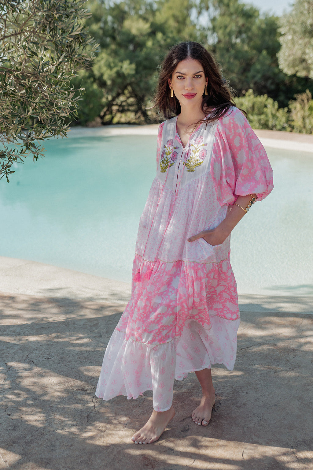 Amber Pink Neon — Vestido Longo