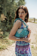 Bolso Shell Abalorios Azul