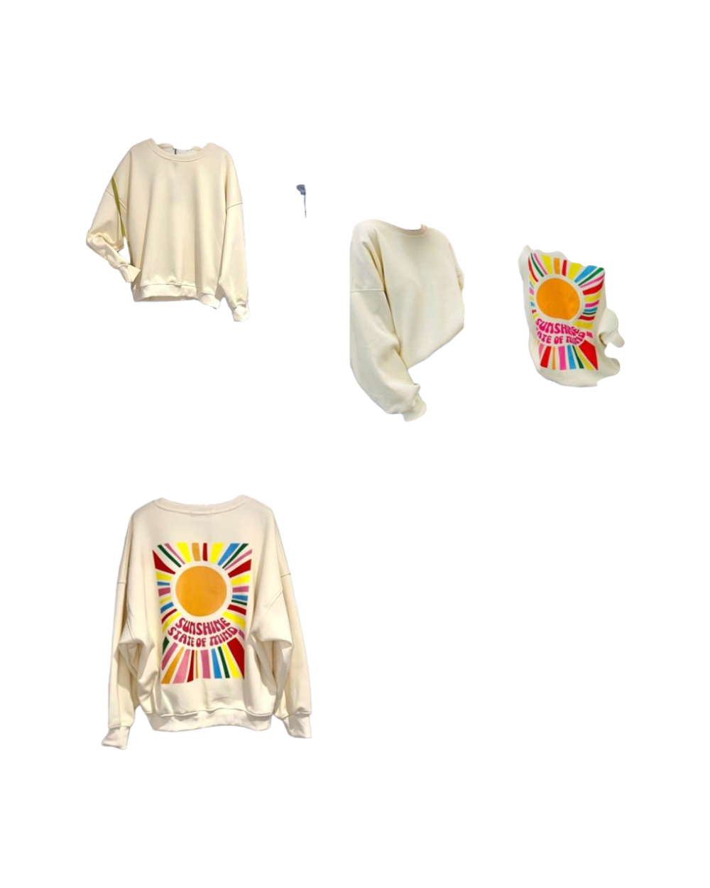 Sweatshirt Sunshine State of Mind Creme — fundo branco