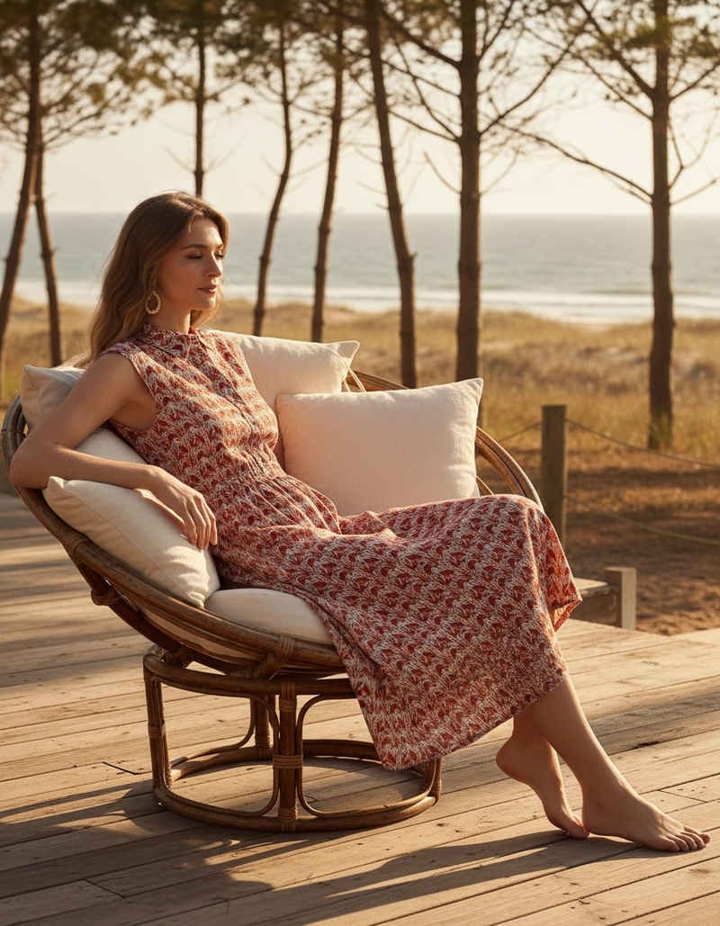 Vestido Camisero Sem Mangas Multi — foto lifestyle Aroeira