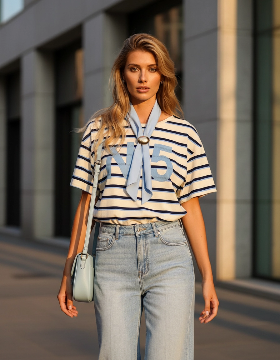 T-shirt Breton N5 — lifestyle Milano