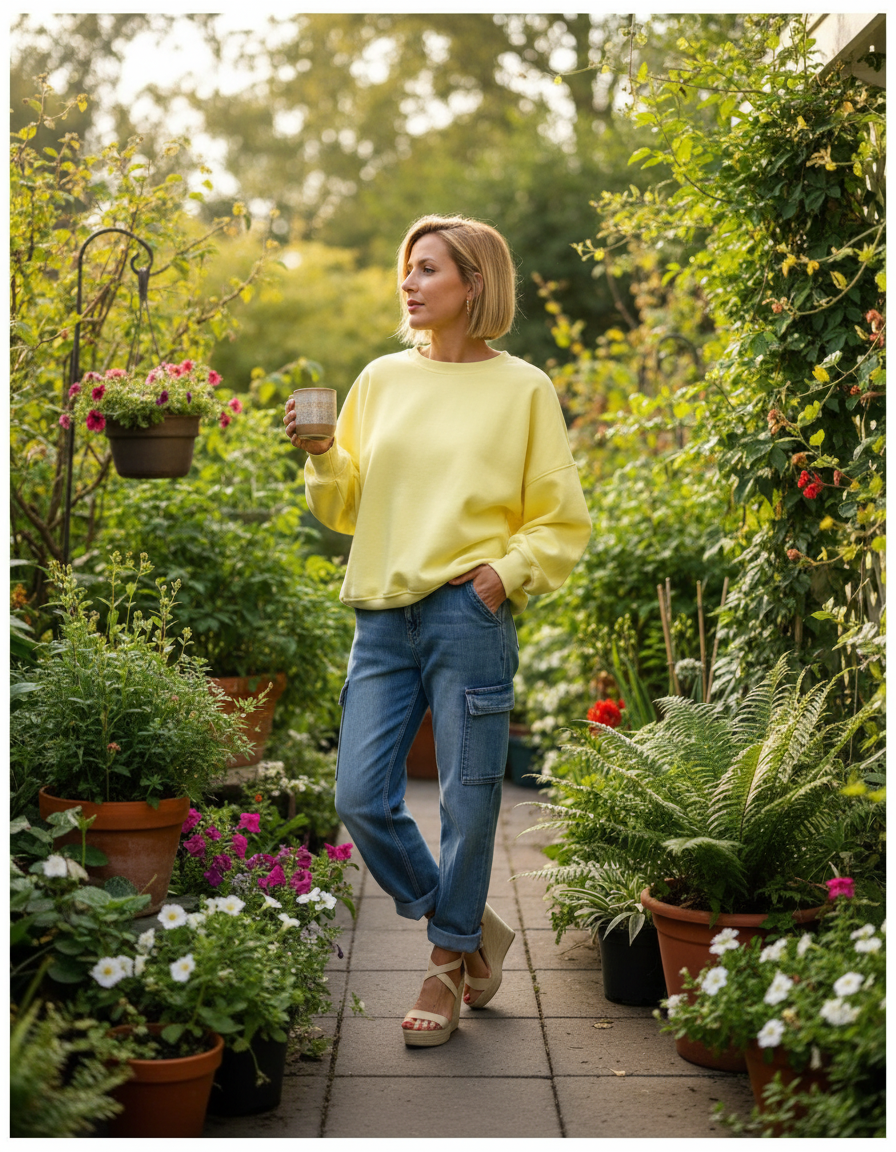 Sweatshirt Sunshine State of Mind Amarela — foto lifestyle