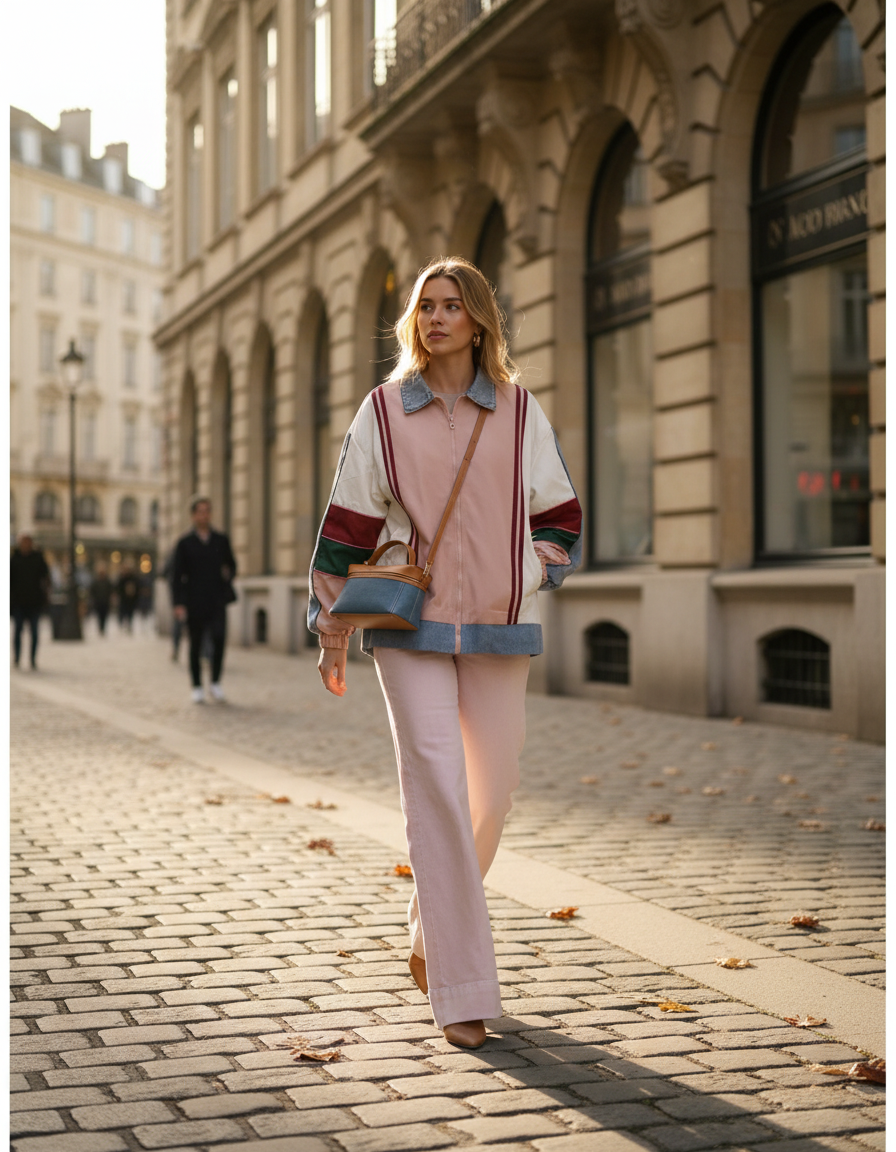 Bomber Retro Color-Block — foto lifestyle