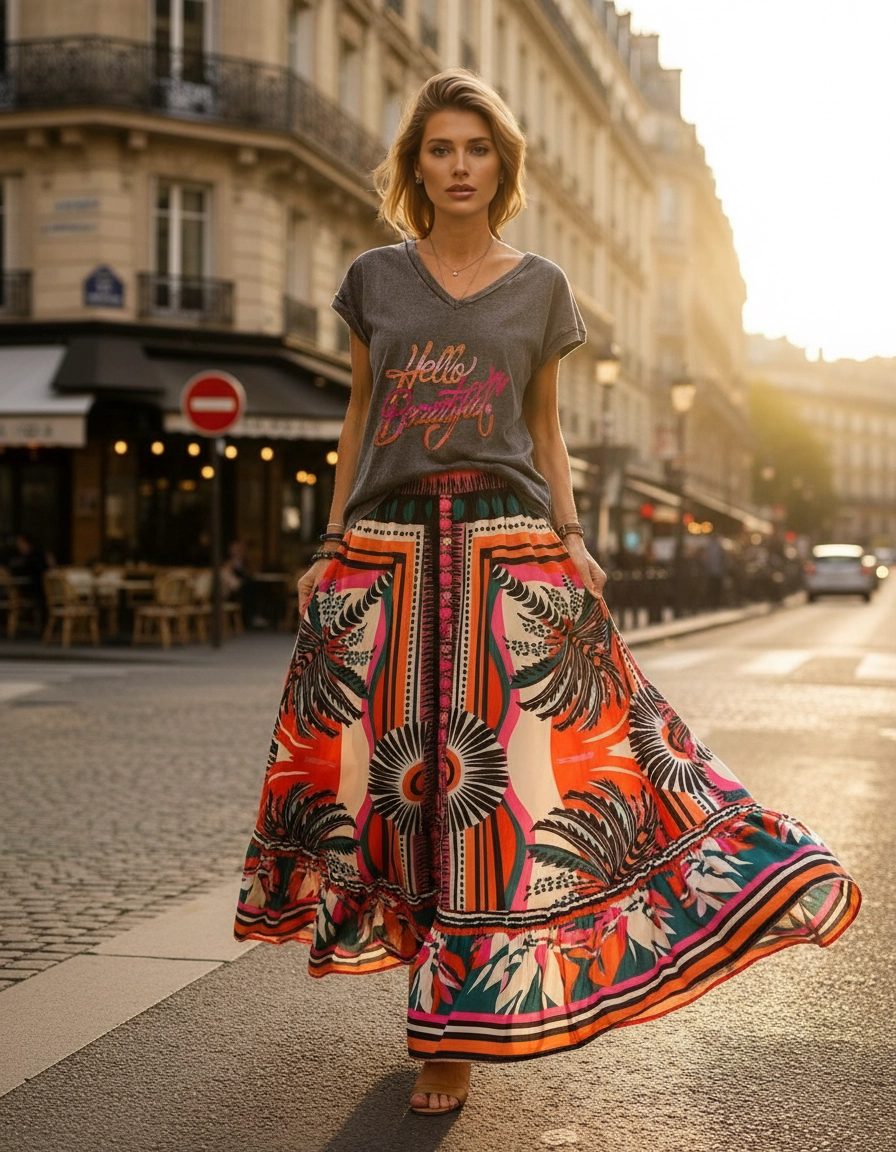 T-shirt Hello Beautiful Branca — lifestyle Paris