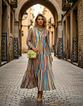 Vestido Maxi Riscas Multicolor — lifestyle Lisboa