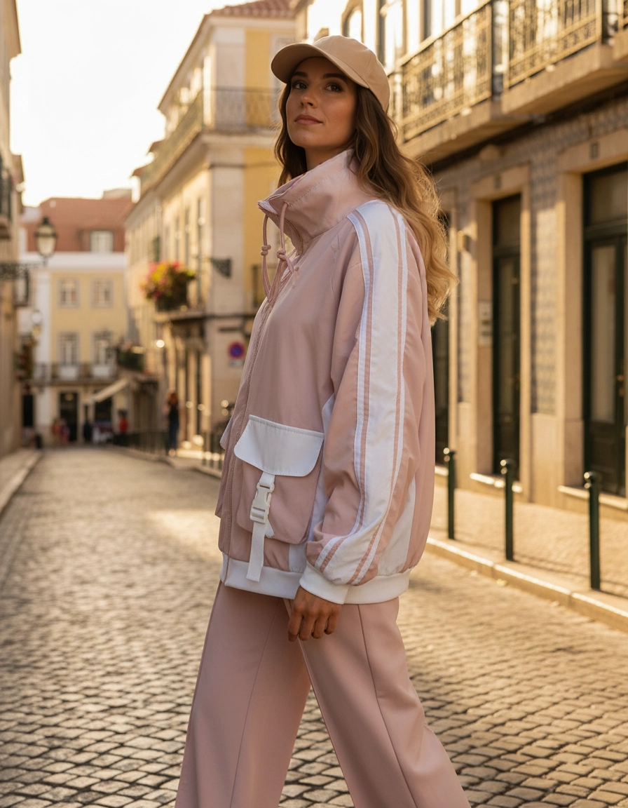 Blusão Desportivo Rosa Claro — Lisboa