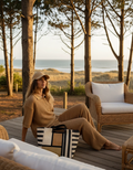 Conjunto Malha Texturada Camel — Aroeira